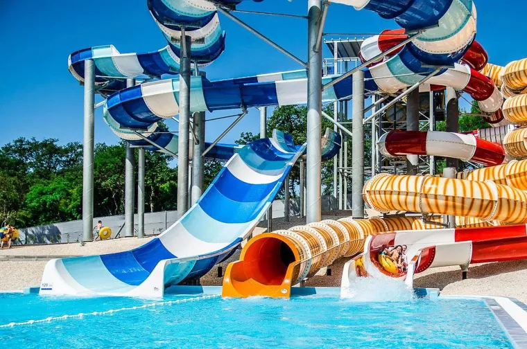 Slides and pools at the Istralandia aquapark