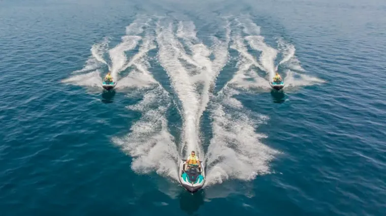 Jet skis on the water off the Poreč coast